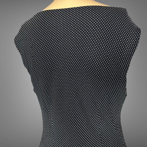 Charter Club Shift A-Line Dress Size 8 Black White 100% Silk Lined Polka Dots - Picture 5 of 16
